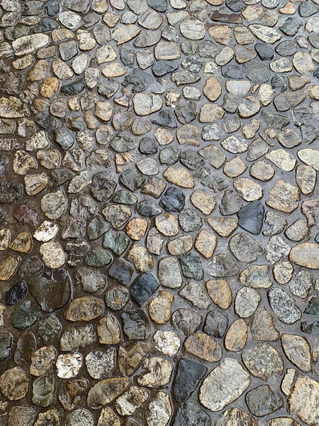 Background Image Wet Pavement Small Pebbles Texture Background — Stock Photo, Image