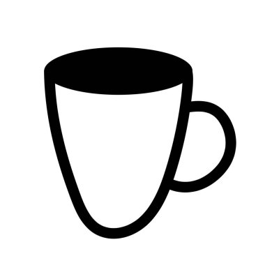 Siyah beyaz çizgili bardak. Vektör simgesi.