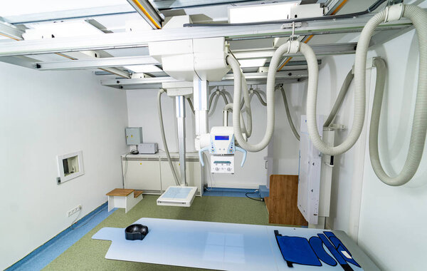 Clinical professional diagnostic equipment. X-ray modern technology in hospital.