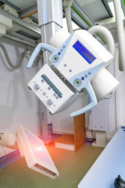 X-ray modern medical equipment. Hospital light radiology diagnostic.