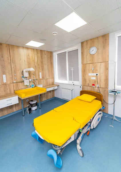 Interior of emergency clinical recovery room. Modern empty hospital room.