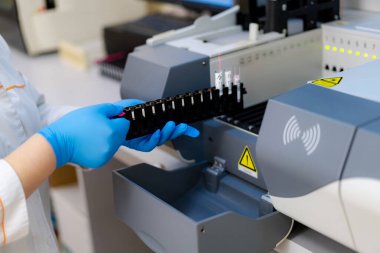 Laboratory chemistry device. Researching modern lab equipment.