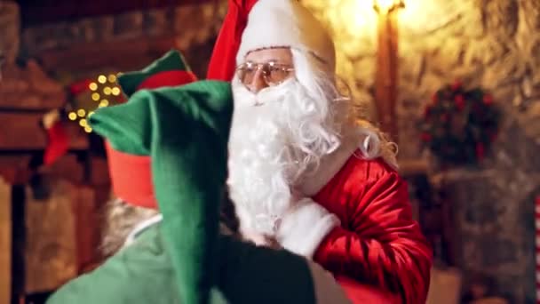 Père Noël Prépare Pour Veille Portrait Père Noël Préparant Pour — Video