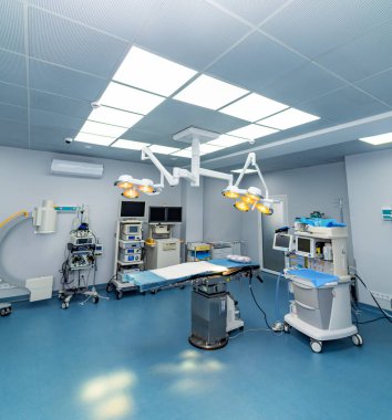 New technologies surgery equipment. Sterile empty emergency modern room.