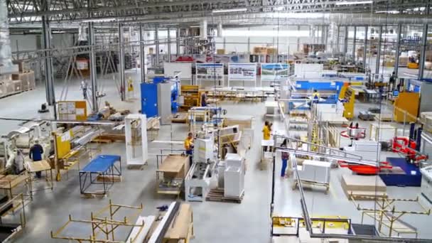 Moderní Tovární Budova Pohled Interiér Dílny Stroje — Stock video