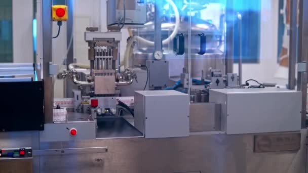 Завод Производству Лекарственных Средств Фармацевтическая Медицина Таблетки Фоне Фармацевтической Промышленности — стоковое видео