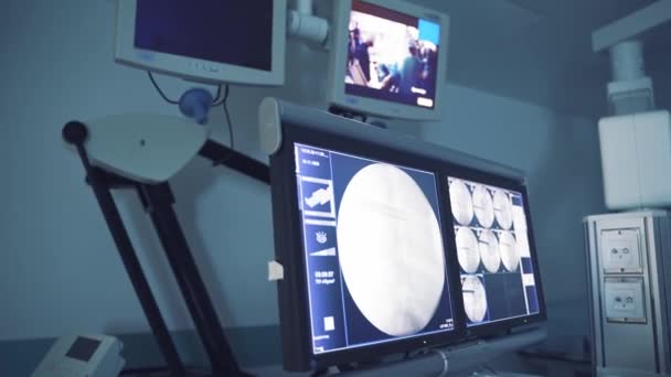 Machine Ultrasons Avancée Hôpital Tests Patient Sur Moniteur Pendant Chirurgie — Video