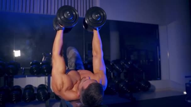 Entraînement Athlète Forme Physique Entraînement Intense Brutal Fort Homme Athlétique — Video