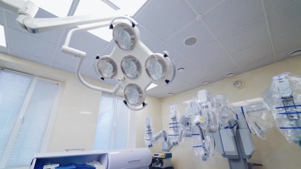 Kiew Ukraine Oktober 2020 Operationssaal Mit Medizinroboter Roboter Chirurgie Geräte — Stockvideo