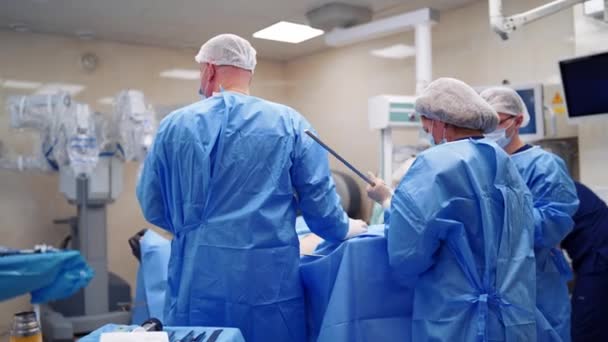 Operationssaal Medizinischer Operationsroboter Operation Zur Entfernung Von Krebstumoren Moderne Medizinische — Stockvideo