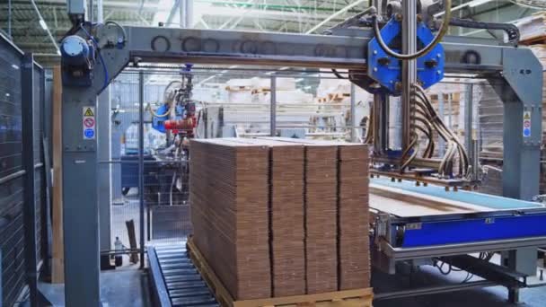 Equipos Automatizados Para Producción Laminados Fábrica Robótica Moderna Interiores Producción — Vídeos de Stock