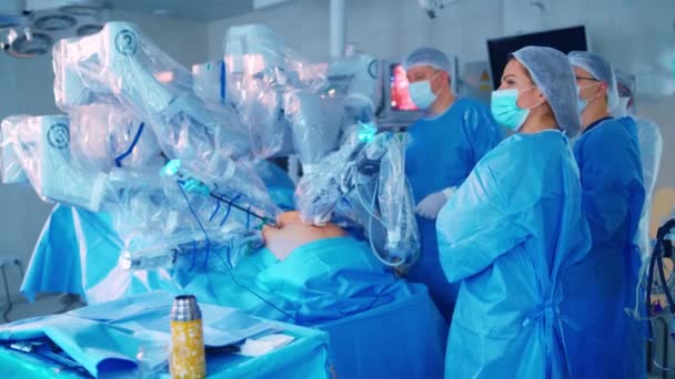Tıbbi Işlem Içeren Robot Tıbbi Robot Robotik Cerrahi — Stok video