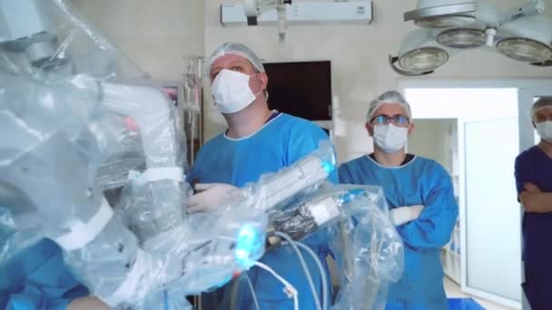 Χειρουργείο Ιατρικό Χειρουργικό Ρομπότ Χειρουργική Αφαίρεση Καρκινικού Όγκου Σύγχρονος Ιατρικός — Αρχείο Βίντεο