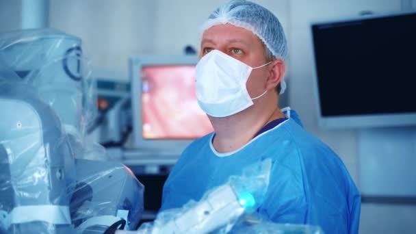 Robotická Chirurgie Lékařská Operace Zahrnující Robota Budoucnost Medicíny — Stock video