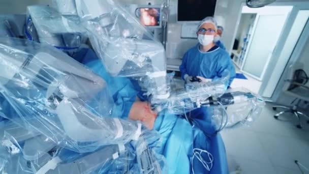 Robot Assistito Sistema Chirurgico Robot Medico Chirurgia Nella Tecnologia Robotica — Video Stock