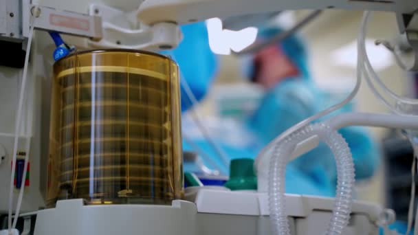 Unidade Ventilação Mecânica Suporte Vida Máquina Médica Trabalha Uma Enfermaria — Vídeo de Stock