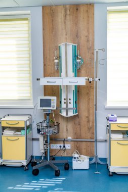 Tıbbi profesyonel ekipman. Acil hastane cihazları.