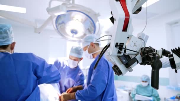 Sistema Quirúrgico Moderno Cirujano Equipo Quirófano — Vídeo de stock