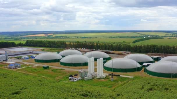 Innovativo Impianto Biogas Energie Rinnovabili Biomassa Moderna Agricoltura Bio Produzione — Video Stock