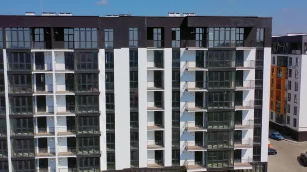 Novo Edifício Residencial Subúrbio Cidade Novas Casas Apartamentos Vídeo Edifícios — Vídeo de Stock