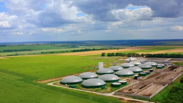 Production Biogaz Réservoirs Stockage Agricoles Gaz Organique Provenant Biomasse Sur — Video