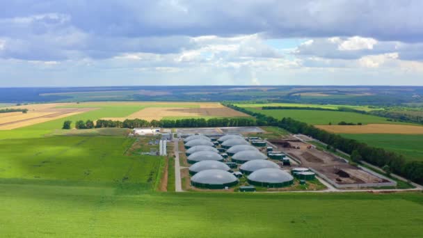 Fábrica Moderna Bio Gás Verão Fazenda Biogás Partir Biomassa Entre — Vídeo de Stock