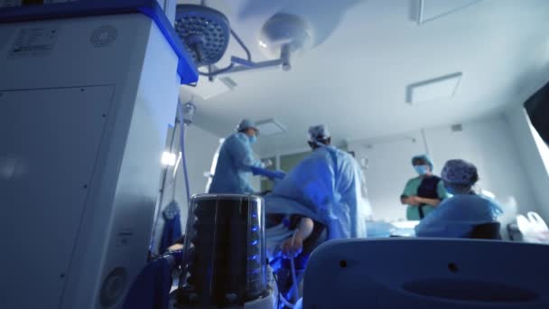 Urządzenie Medyczne Podczas Operacji Chirurgicznej Sztuczna Aparatura Wentylacyjna Podczas Operacji — Wideo stockowe