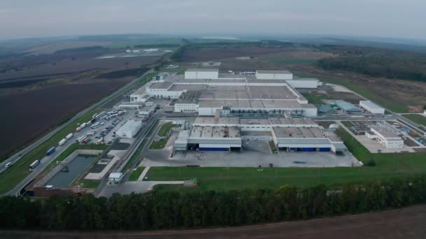 Enorme Planta Industrial Hermoso Paisaje Vista Panorámica Una Manufactura Rodeada — Vídeo de stock