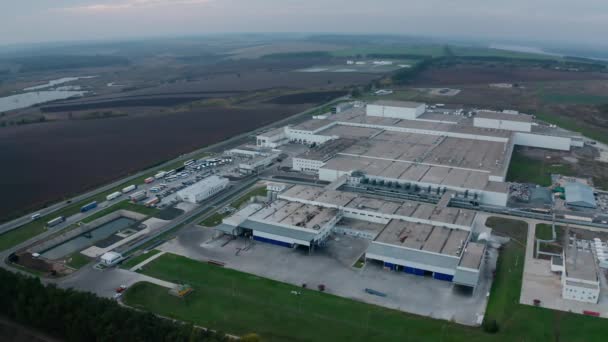 Průmyslový Komplex Panoramatický Pohled Velké Území Rostliny Poli Přírodě Letecký — Stock video
