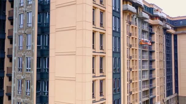 Bytové Domy Výstavbě Výstavba Moderního Vícepodlažního Činžovního Domu Nemovitosti Development — Stock video