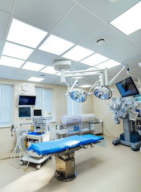 Ameliyat masalı Ward iç tasarımı. Cerrahi modern hastane odası.
