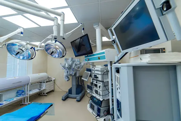 Modern sterile surgery room. Healthcare emergency technologies.