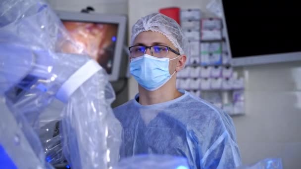 Robô Médico Cirurgia Robótica Operação Médica Envolvendo Robô Cirurgia Robótica — Vídeo de Stock