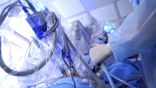 Operação Médica Envolvendo Robô Robô Médico Cirurgia Robótica — Vídeo de Stock