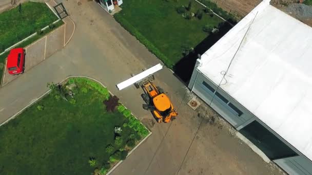 室外建筑工地 郊区建筑工地的空中射击 — 图库视频影像