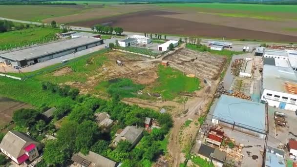 Vue Aérienne Chantier Construction Préparation Site Pour Construction — Video