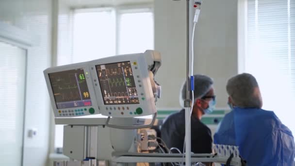 パンデミックのための救助措置 病院の人工肺換気装置 — ストック動画