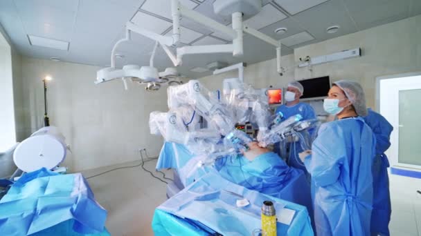 Intelligente Präzisionstechnologie Gesundheitswesen Minimalinvasive Roboterchirurgie Mit Vinci Operationssystem — Stockvideo