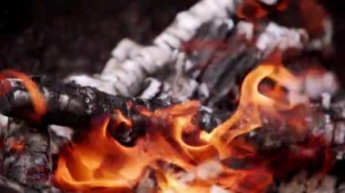 Yakacak odun yakın. Alevli dille sıcacık ateşin detaylarıyla detaylandırılmış