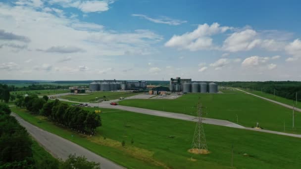 Silos Grains Dans Prairie Vue Aérienne Stockage Grain Des Silos — Video