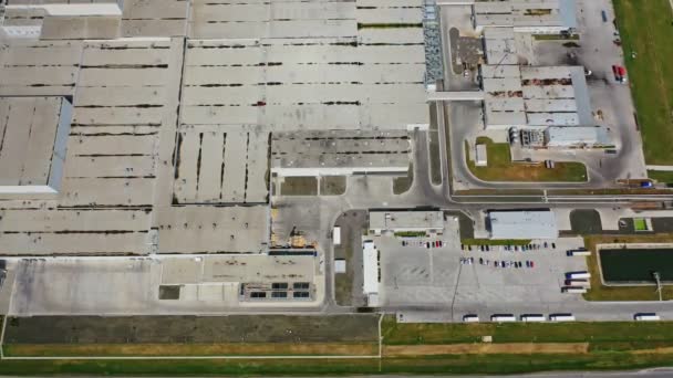 Αεροφωτογραφία Του Μεγάλου Βιομηχανικού Εργοστασίου Αεροφωτογραφία Των Μεγάλων Σύγχρονων Εργοστασιακών — Αρχείο Βίντεο