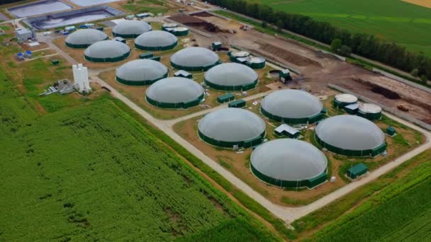 Biogás Planta Energia Verde Instalação Moderna Biogás Para Energias Renováveis — Vídeo de Stock