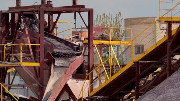 Zavřít Zařízení Lomu Kamenolom Agregát Těžkými Stroji — Stock video