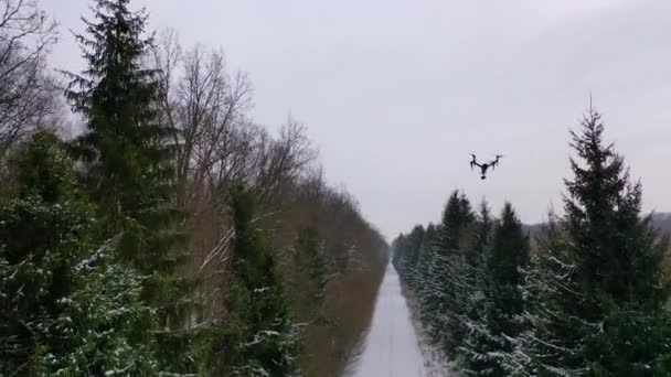 Drone Met Camera Die Hoog Boven Vliegt Persoonlijke Drone Die — Stockvideo