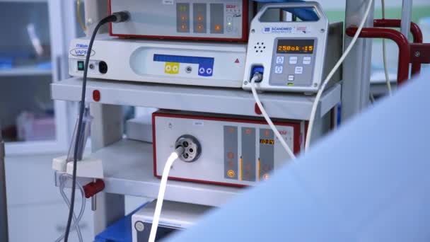 Laparoskopie Operationssaal Prozess Der Laparoskopischen Operation Mit Laparoskopischen Geräten — Stockvideo