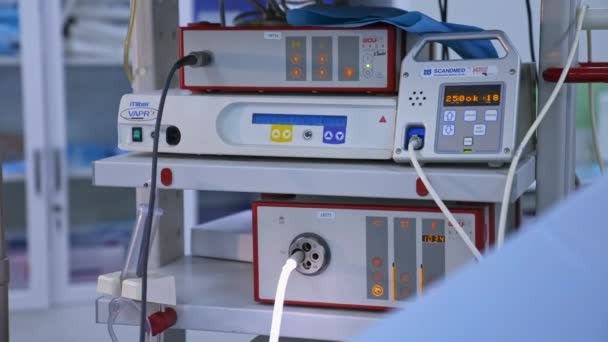 Operationen Mit Laparoskopischen Instrumenten Ärzte Führen Laparoskopische Operationen Krankenhaus Durch — Stockvideo