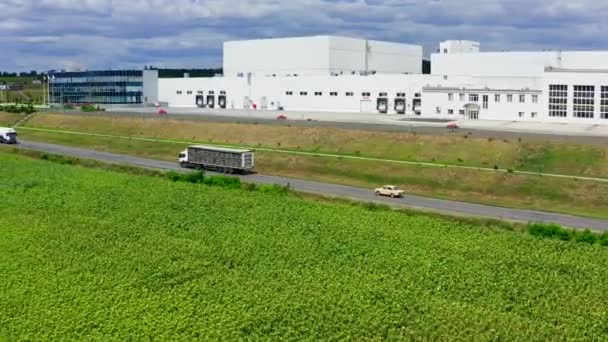 Widok Powietrza Fabrykę Przemysłową Nowoczesny Wygląd Fabryki Obszar Przemysłowy Fabryką — Wideo stockowe