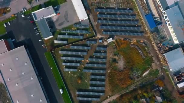 动力能量面板 光伏发电设备 绿色能源 无人机录像 — 图库视频影像