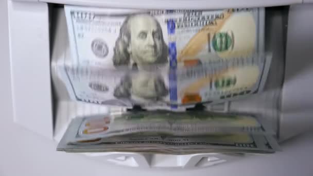 Geldtelapparatuur Voor Berekening Van Papiergeld Automatisch Mechanisme Voor Financiële Transacties — Stockvideo