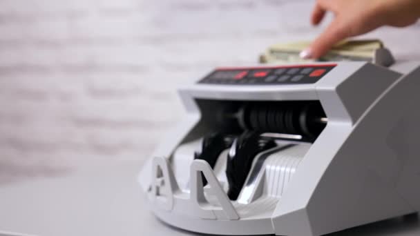 Usd Kağıt Banknot Için Sayma Makinesi Banknotlar — Stok video